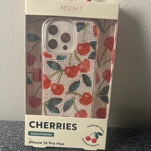 MVMT limited edition CHERRIES 🍒 IPhone 16 pro max beaded case